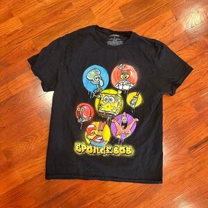 Spongebob Graffiti Nickelodeon Men's Black T-shirt
